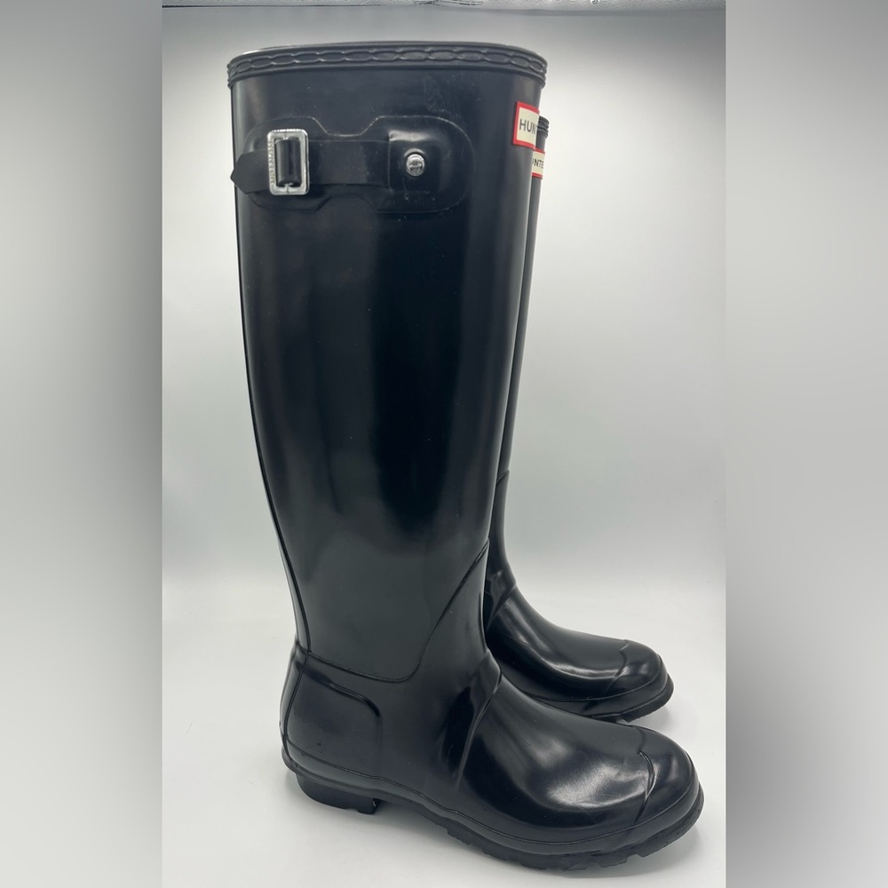 Hunter Black Knee-High Boots - Picture 2 of 12